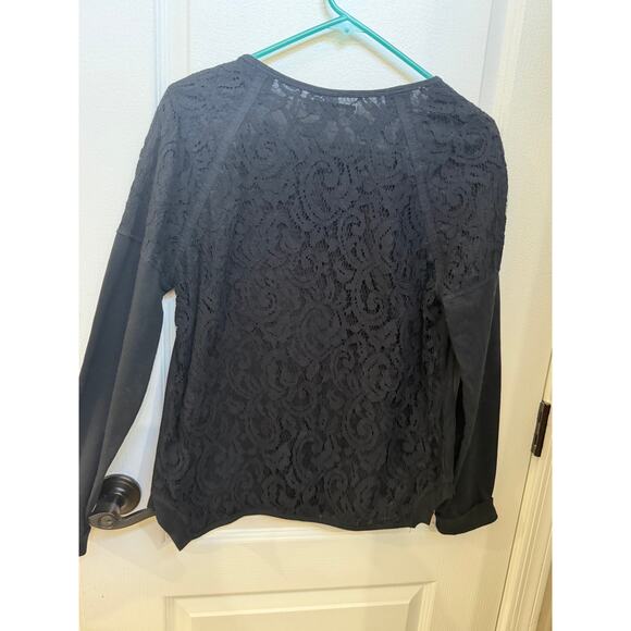 democracy womens black lace top Sz M - Picture 3 of 9